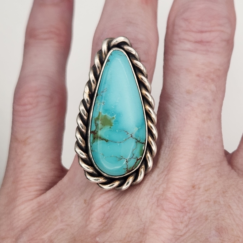 Royaton Turquoise Teardrop Sterling Silver Ring